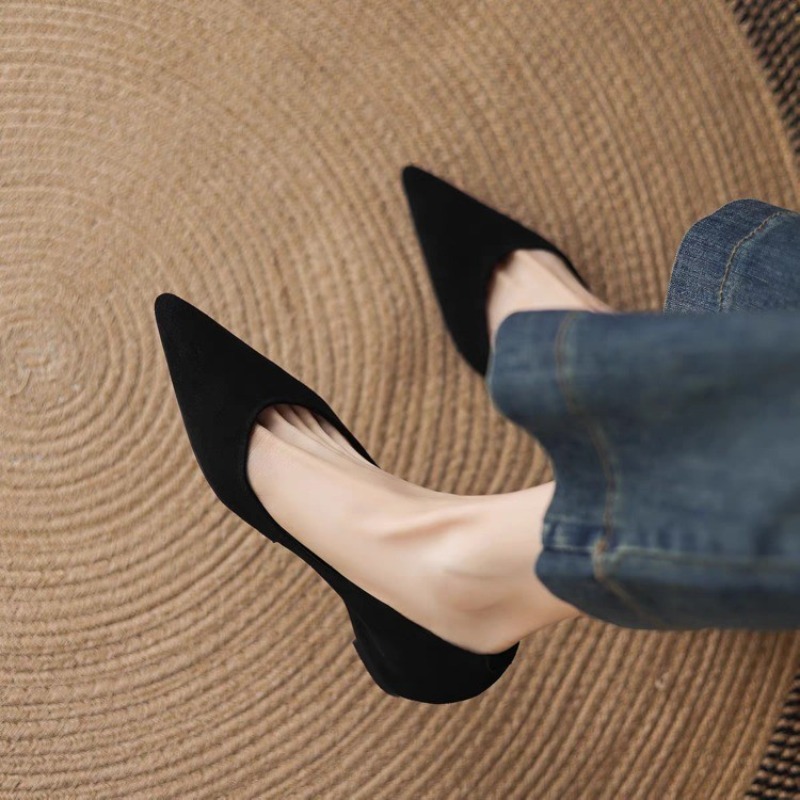 Women'S Fashion Shoes - 夏の新スタイル、カジュアルなポインテッドトゥのスエード素材、スリッポンタイプのフラットシューズ、浅めの口元、柔らかいソール、おしゃれなデザイン、大きいサイズ、女性用。