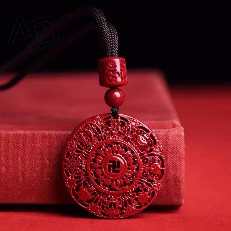 Women'S Fashion Jewellery - S925シルバー製ファッションレッドシンバーバオコンパスペンダントネックレスジュエリー中国ヒーリング女性男性幸運ギフトセーターチェーン