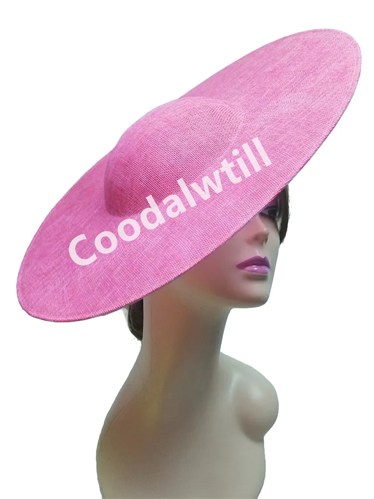 Women'S Fashion Kentucky Derby - 女性のための大きな魅力的なベース,結婚式の帽子,ダービーヘッドピース,ヘアクリップ付きDIYヘアアクセサリー,40cm