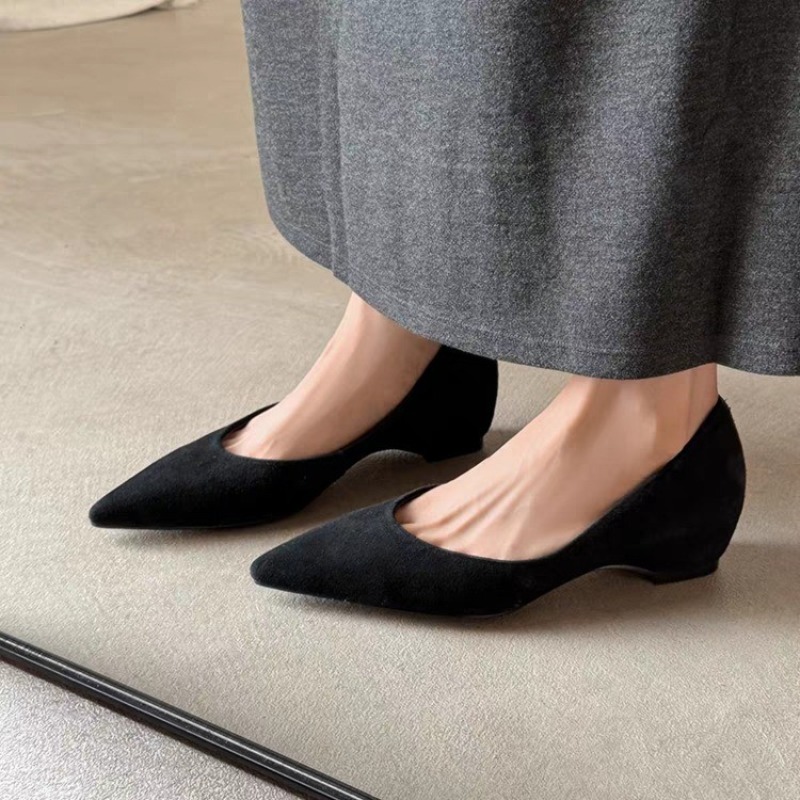 夏の新スタイル、カジュアルなポインテッドトゥのスエード素材、 - Women'S Fashion Shoes のレビューと価格
