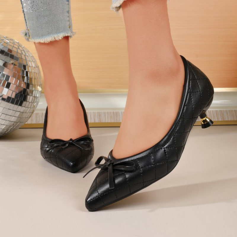 ヴィンテージ レディース ポインテッドトゥ ボウ キトゥンヒ - Women'S Fashion Shoes のレビューと価格