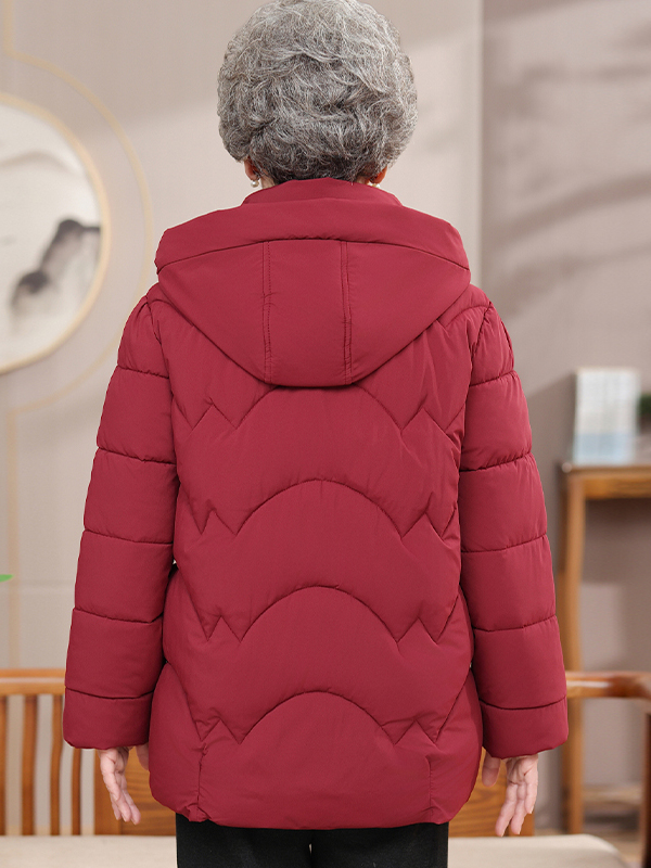 厚みのある刺繍入りフリース裏地付きコットンジャケット、高齢女 - Women Fashion Over The Years のレビューと価格