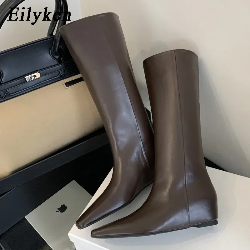 Eilyken ソフトレザー ポインテッドトゥ レディース  - Women'S Fashion Knee High Boots のレビューと価格