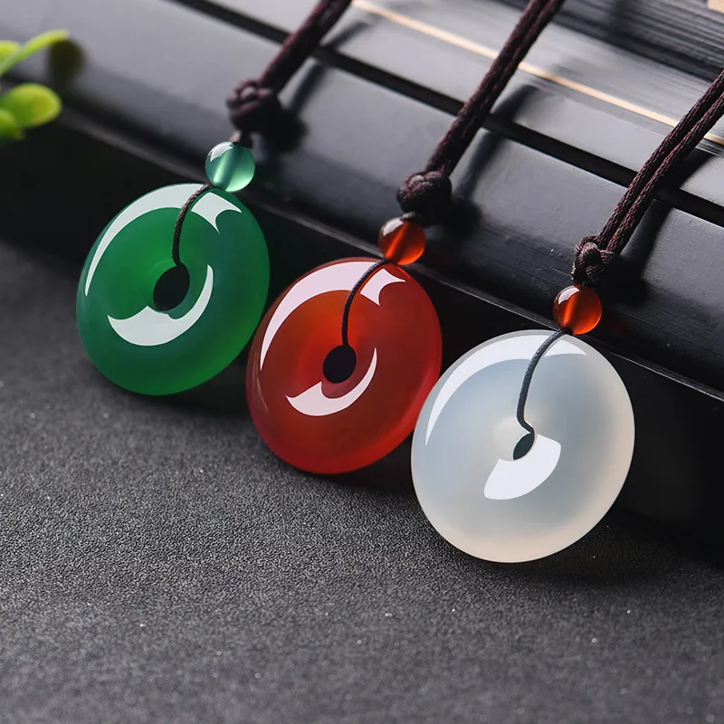 色とりどりの天然翡翠ネックレス,ドーナツペンダント,瑪瑙,フ - Women'S Fashion Jewellery のレビューと価格
