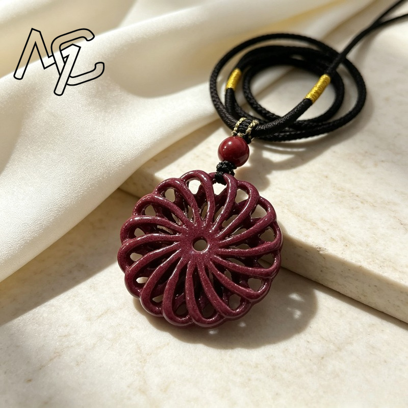 ファッション性の高い、赤い辰砂と翡翠を組み合わせた風車モチー - Women'S Fashion Jewellery のレビューと価格