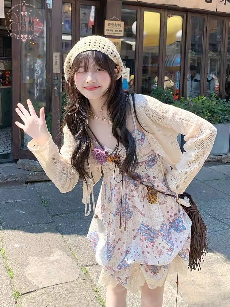 夏らしいヴィンテージ風キャミソールワンピースセット。女性用。 - Lace Trim Cami のレビューと価格