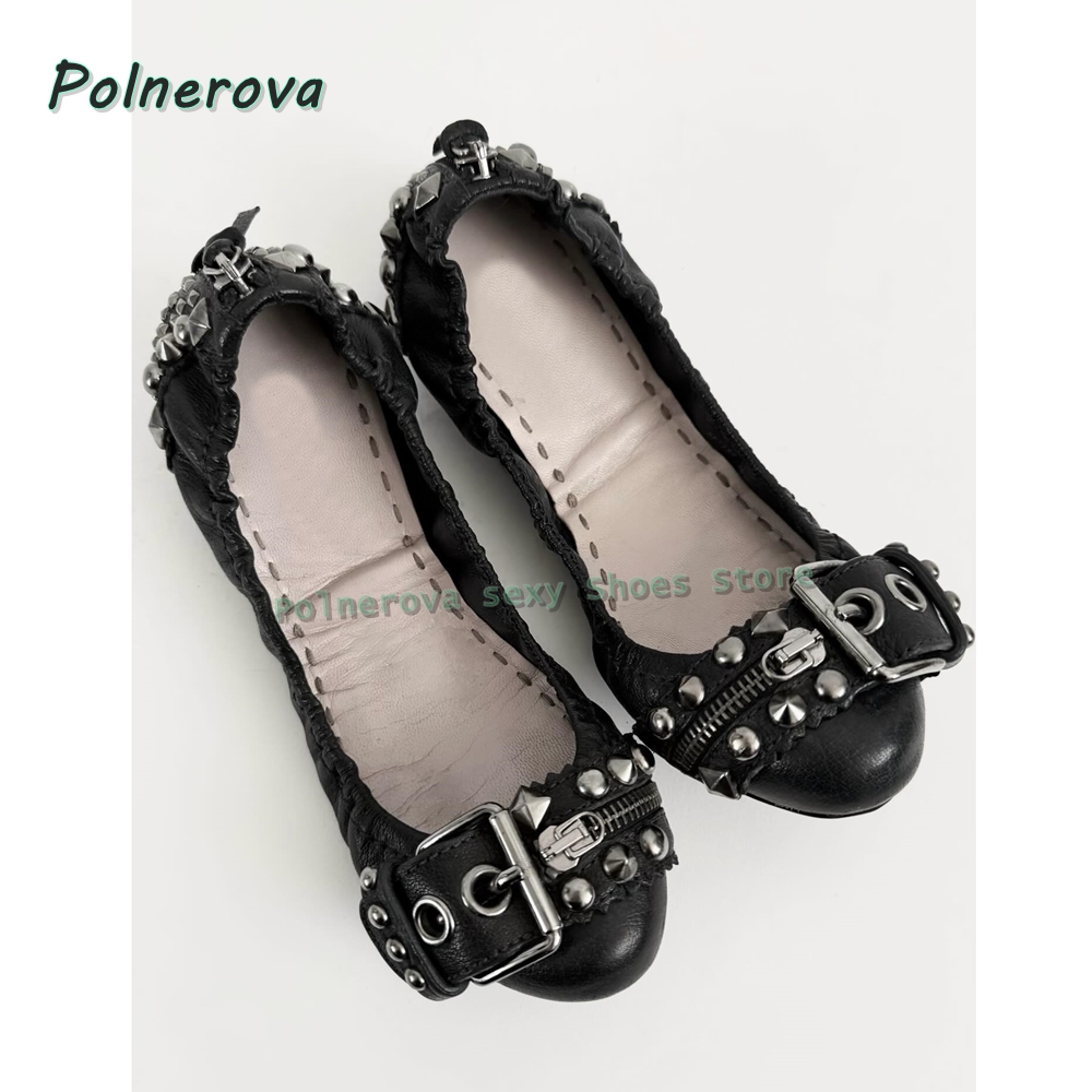 リベットベルトバックル付きメリージェーンシューズ、ポインテッ - Women'S Fashion Shoes のレビューと価格
