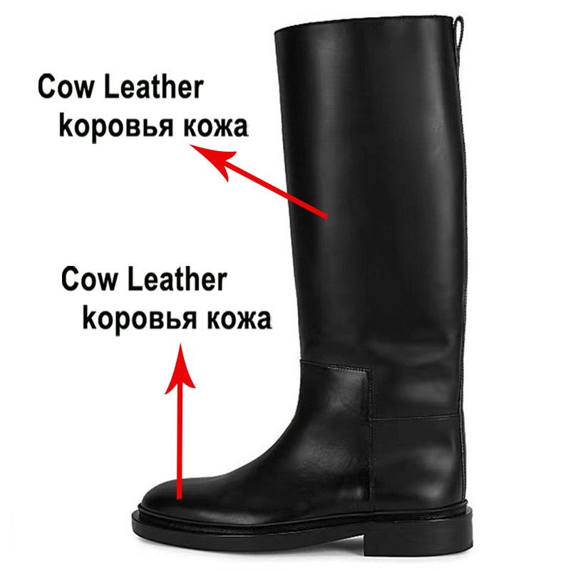 Meotina 女性本革ニーハイブーツラウンドトゥフラットフ - Women'S Fashion Knee High Boots のレビューと価格