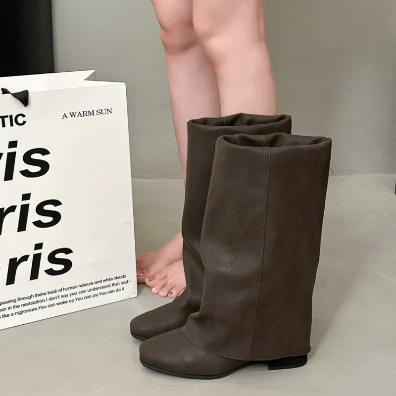 2026年ニュースクエアヘッドヴィンテージファッションブーツ - Women'S Fashion Knee High Boots のレビューと価格