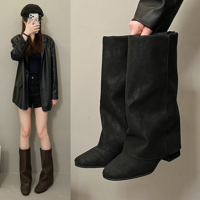 2026年ニュースクエアヘッドヴィンテージファッションブーツ - Women'S Fashion Knee High Boots のレビューと価格