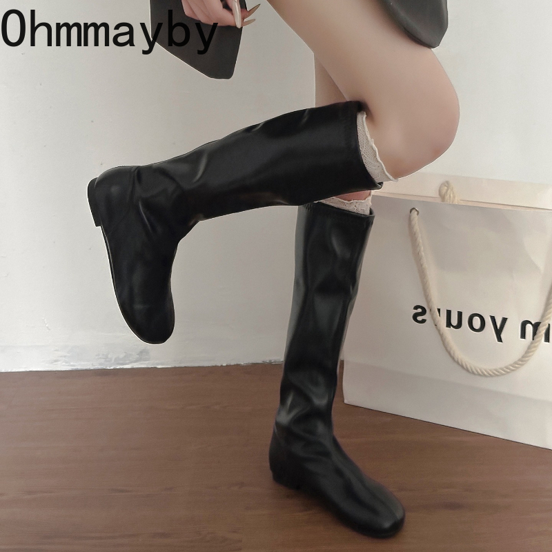 女性用ニーハイブーツ,スクエアトゥシューズ,ロングブーツ,モ - Women'S Fashion Korea のレビューと価格