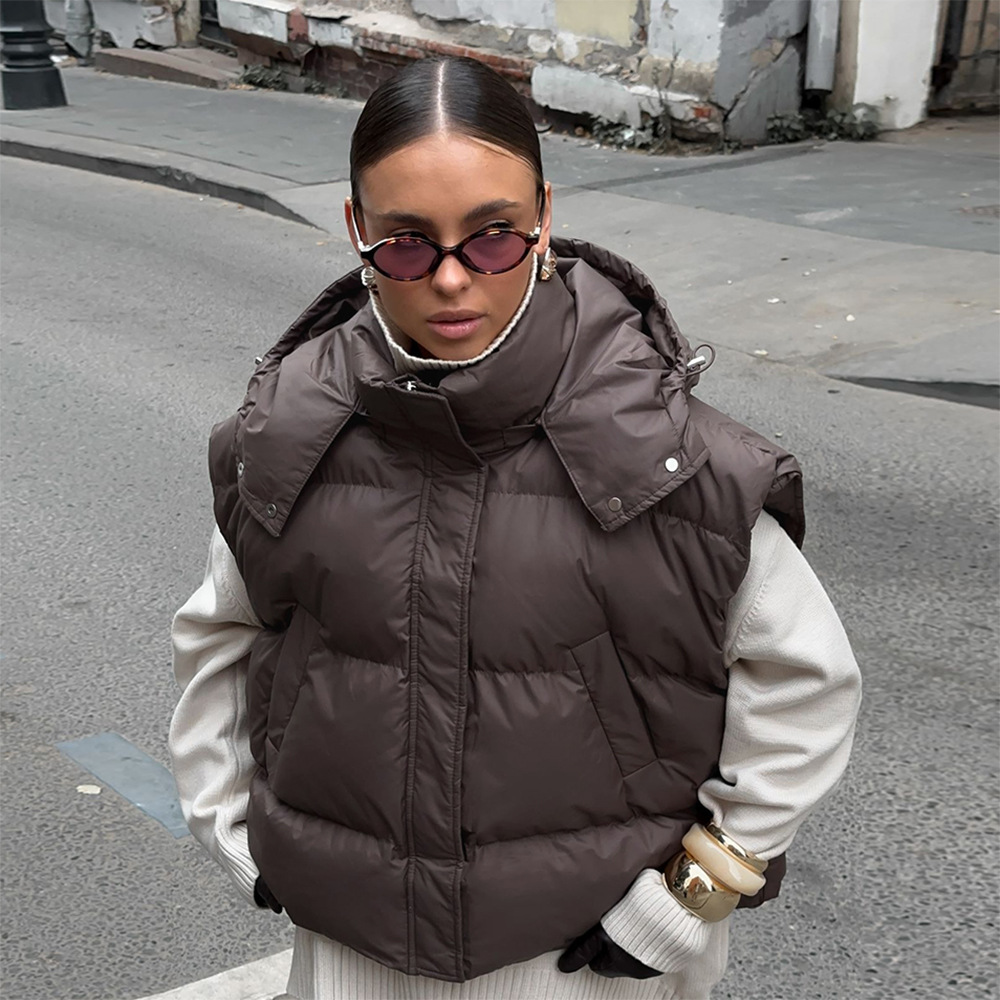 キルティングベスト、レディース、秋冬新作、ゆったりとしたシル - Women'S Fashion Vest Tops のレビューと価格