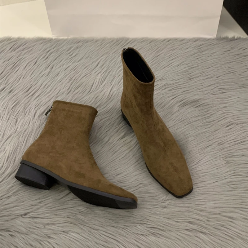2025年ピーチカラー バックジップ ヌードブーツ - ファ - Women'S Fashion Korea のレビューと価格