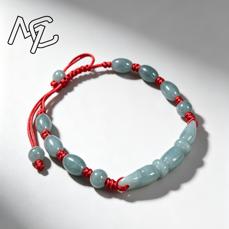 天然のブルー色の翡翠、ビルマ産エメラルド、蓮根結びのビーズを - Women'S Fashion Jewellery のレビューと価格