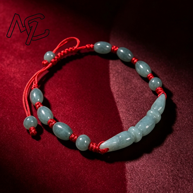 天然のブルー色の翡翠、ビルマ産エメラルド、蓮根結びのビーズを - Women'S Fashion Jewellery のレビューと価格