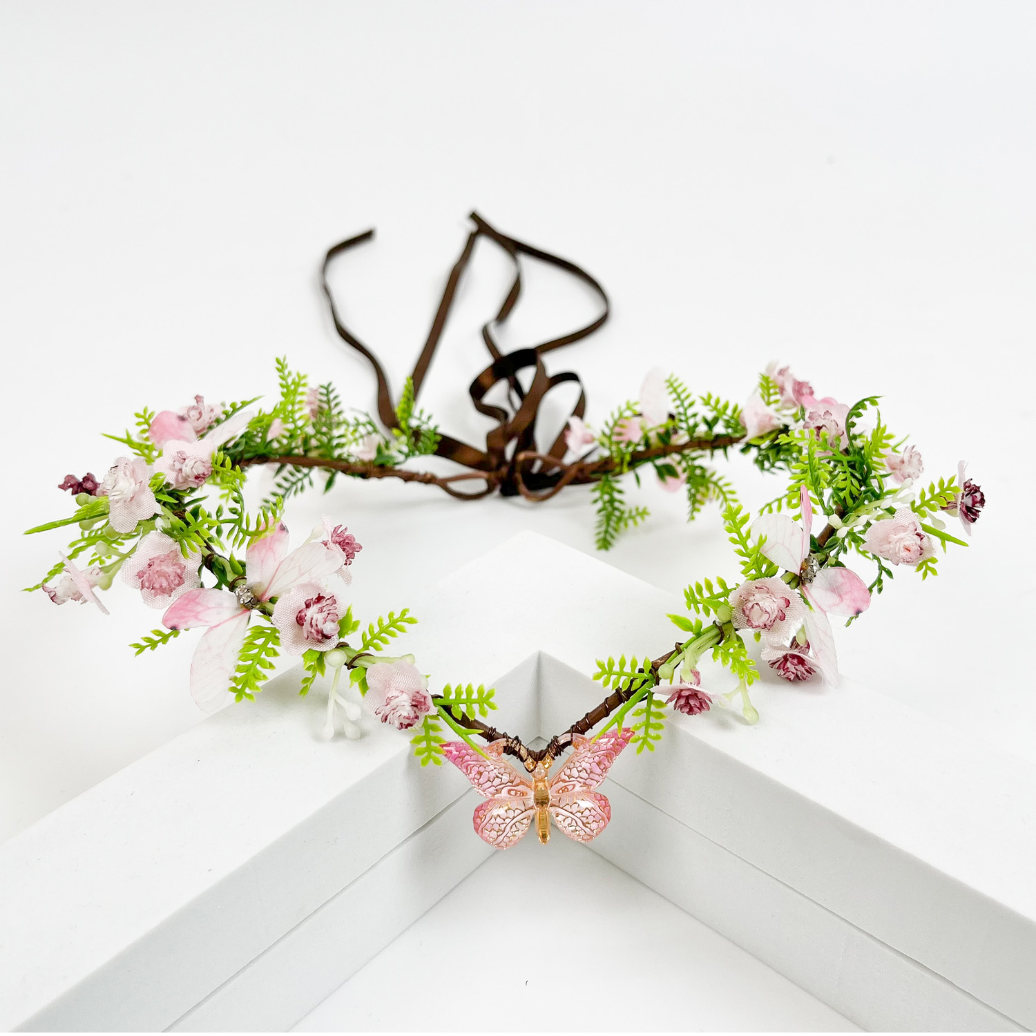 花の妖精の王冠 - ルネッサンスアクセサリー用の蝶付き花のエ - Women Fashion Photoshoot のレビューと価格